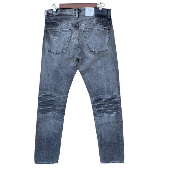 New Agolde Men Slim Fit Rockwell Gray Denim Distressed Destroyed Jeans Sz 32 - Picture 5 of 12